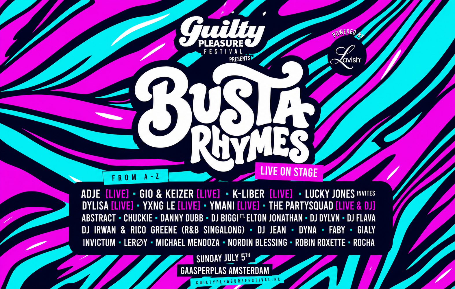 Ticket Guilty Pleasure Festival met Busta Rhymes op zondag 5 juli 2026 (2 personen)