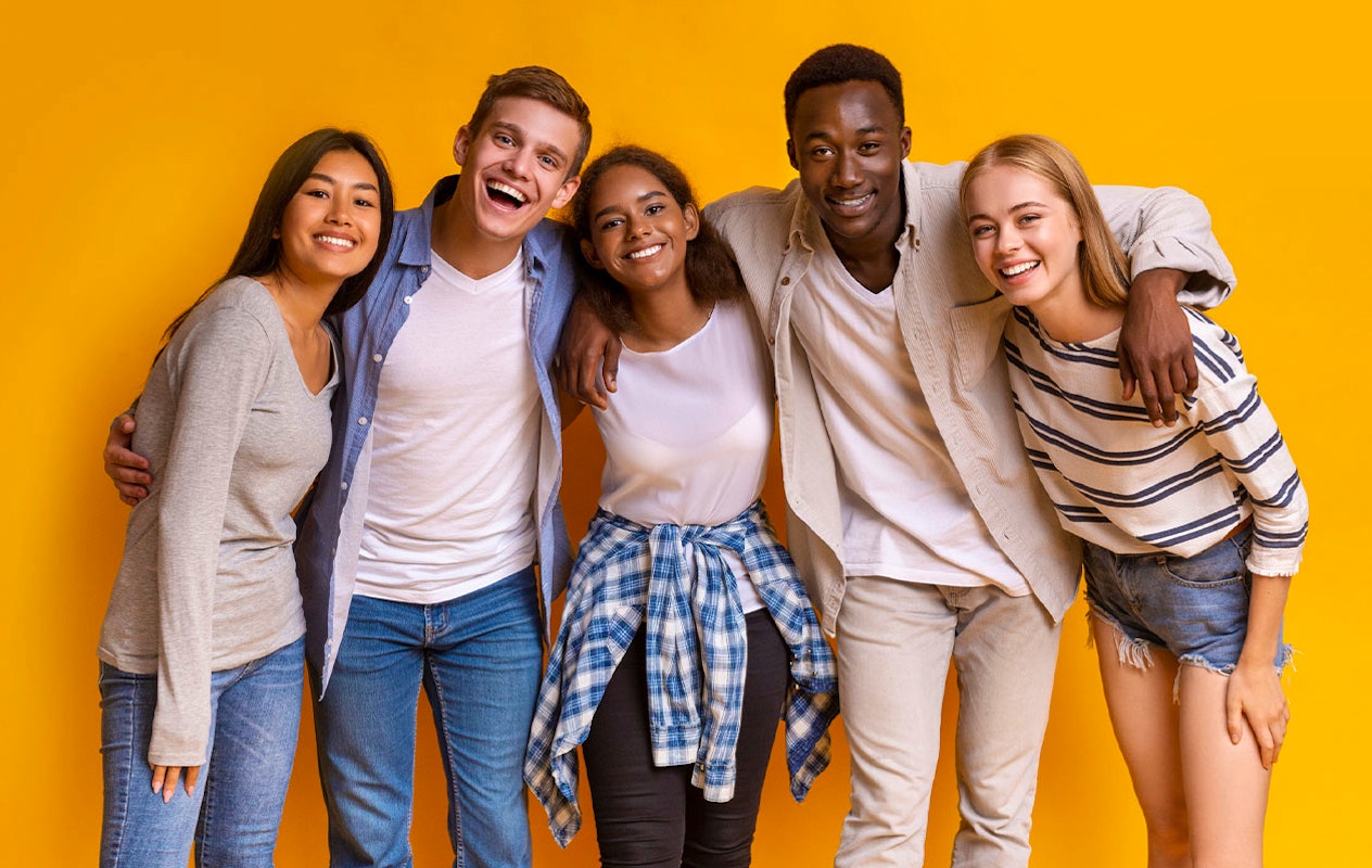 Groepsfotoshoot bij een fotostudio naar keuze