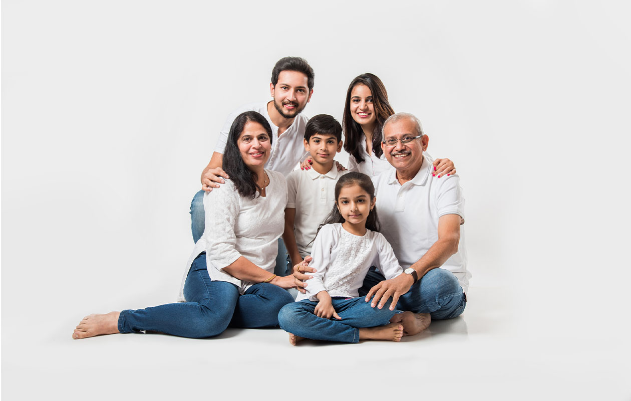 Groepsfotoshoot bij een fotostudio naar keuze