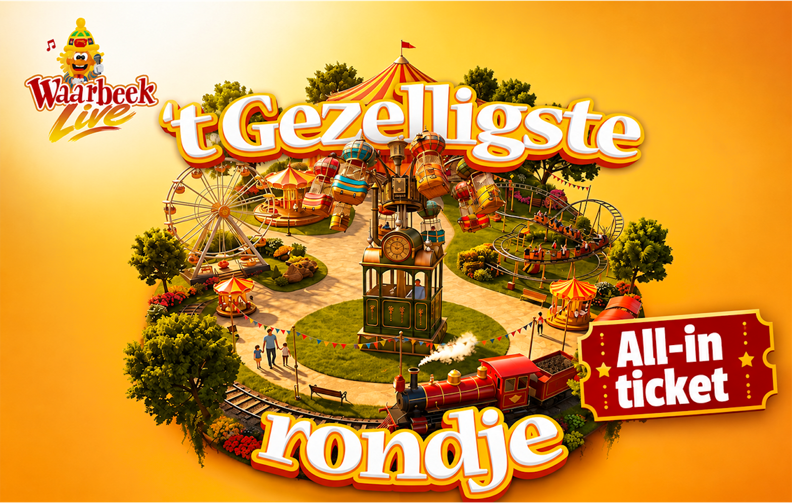 Ticket Waarbeek Live 22 augustus Attractiepark De Waarbeek (2p.)