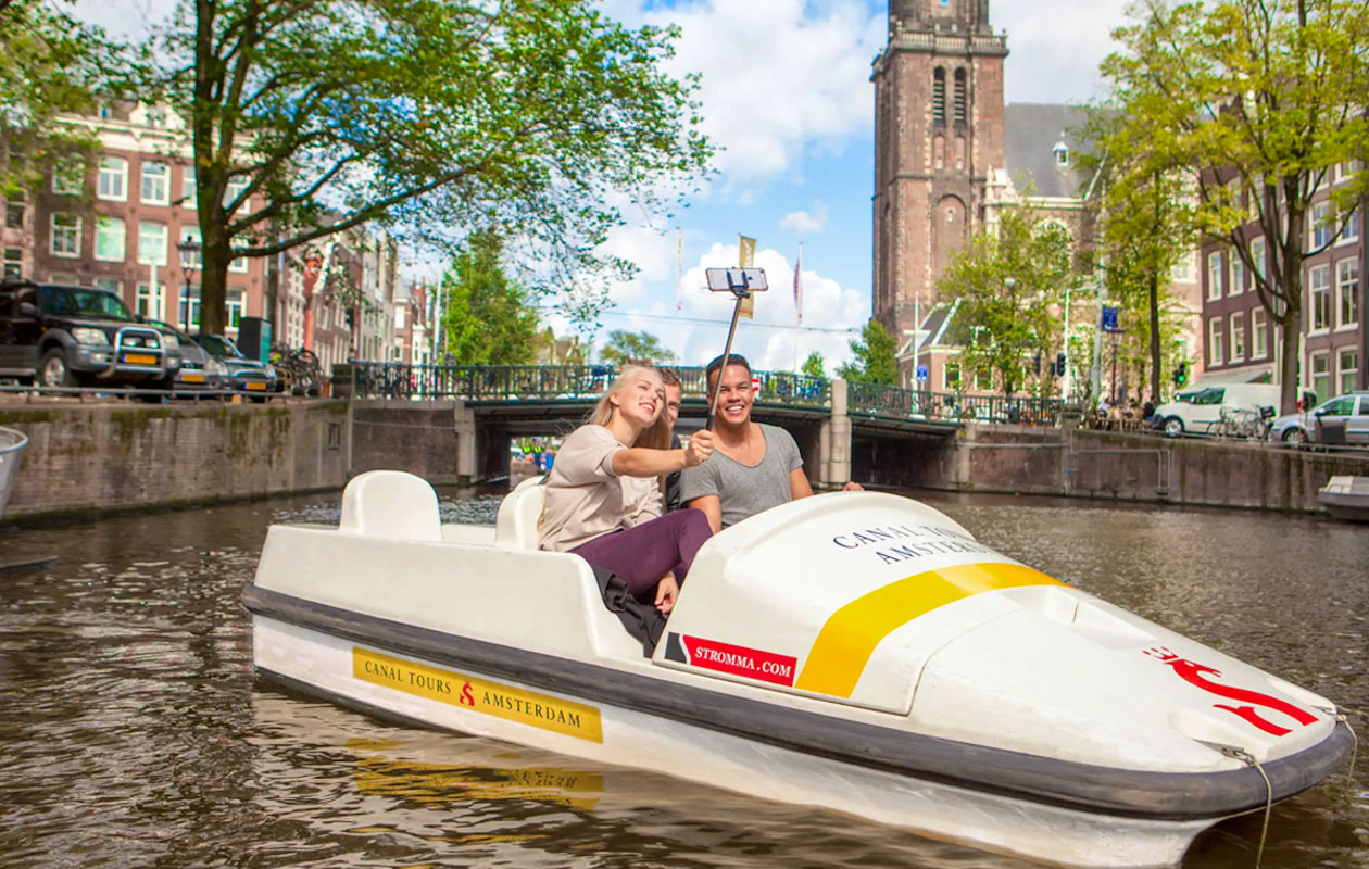 Waterfietsen door de Amsterdamse grachten (1-4 p.)