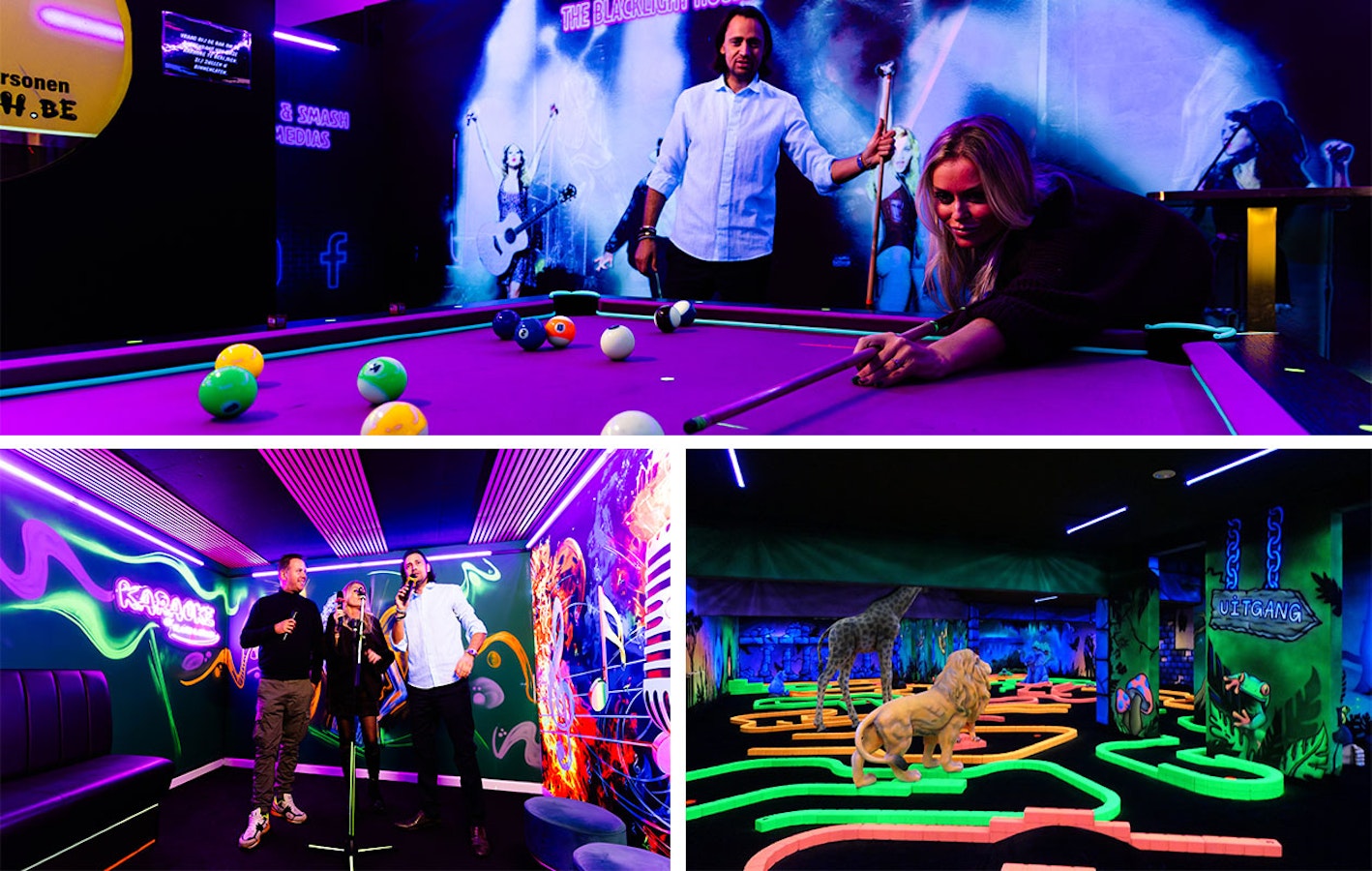 50% korting op Glowgolf, Pool en Karaoke bij Flash & Smash