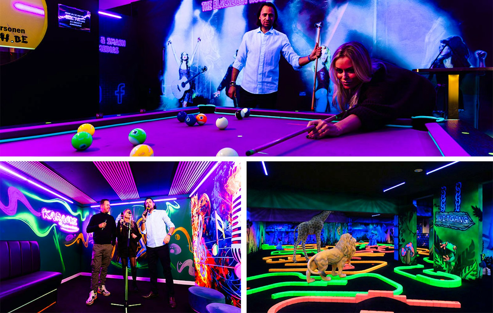50% korting op Glowgolf, Pool en Karaoke bij Flash & Smash