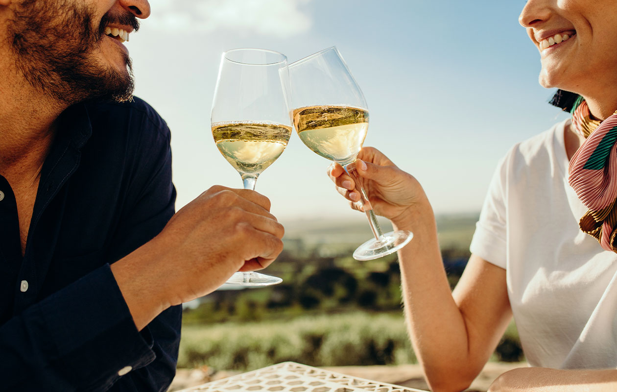 Pakket met 6 flessen witte wijn