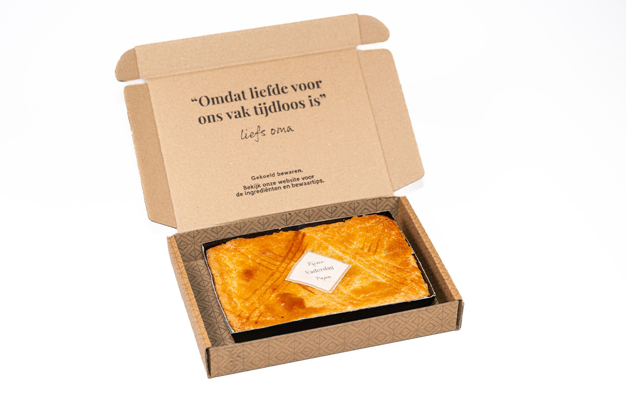 Boterkoek vóór Vaderdag thuisbezorgd