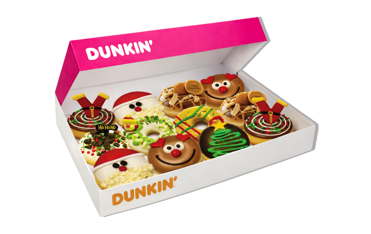 Dunkin' Standaard of Kerst Deluxe Box - 12 donuts in één box!