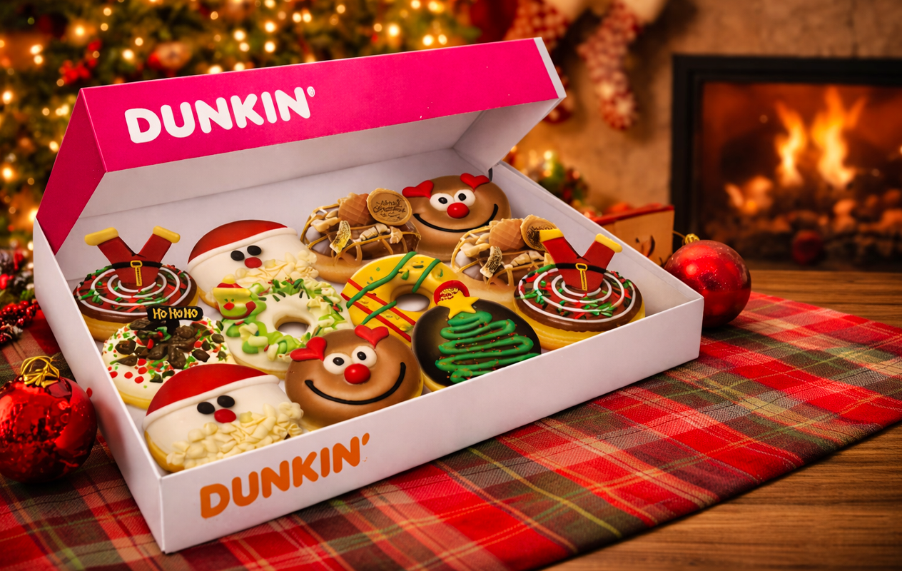 Dunkin' Standaard of Kerst Deluxe Box - 12 donuts in één box!