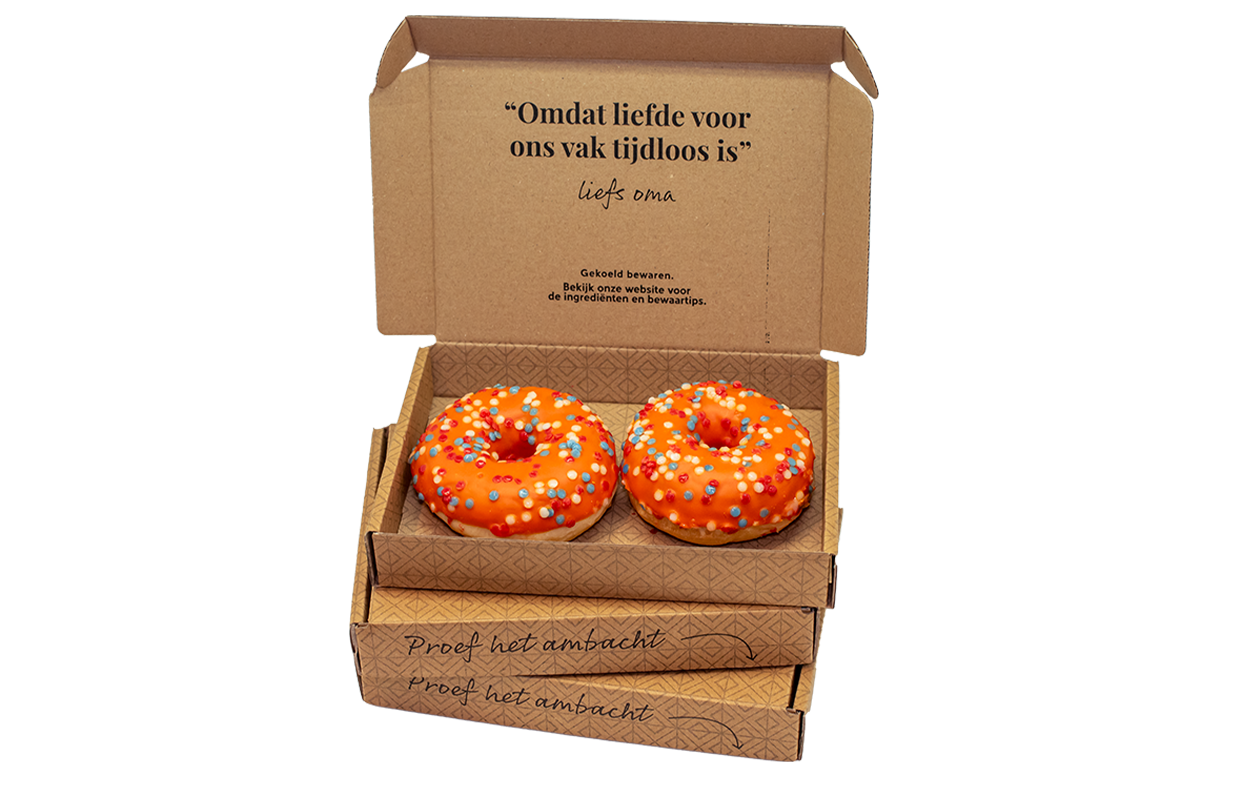 Koningsdag Donuts (4 stuks) thuisbezorgd