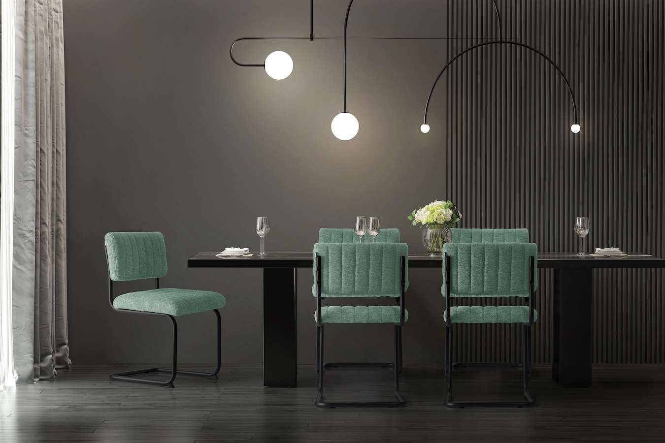 2 Luxe Heavenly Blauw Ribbon stoelen van Feel Furniture