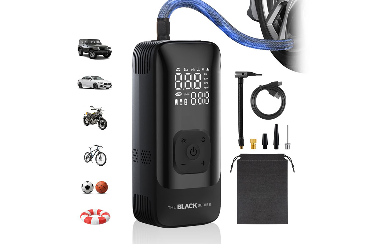 Black Series – Draagbare autobandenpomp 150 PSI 