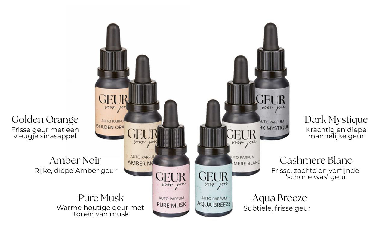 Exclusieve autoparfum set van Geur voor jou