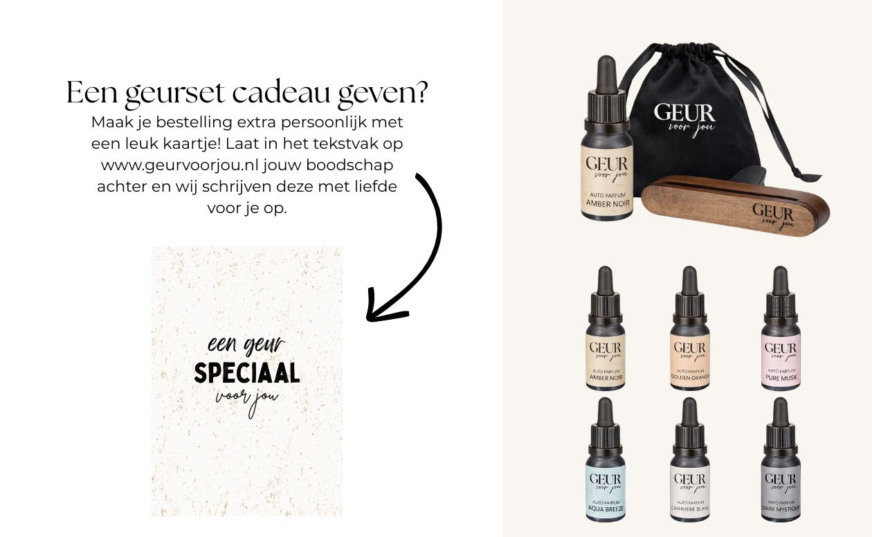 Exclusieve autoparfum set van Geur voor jou