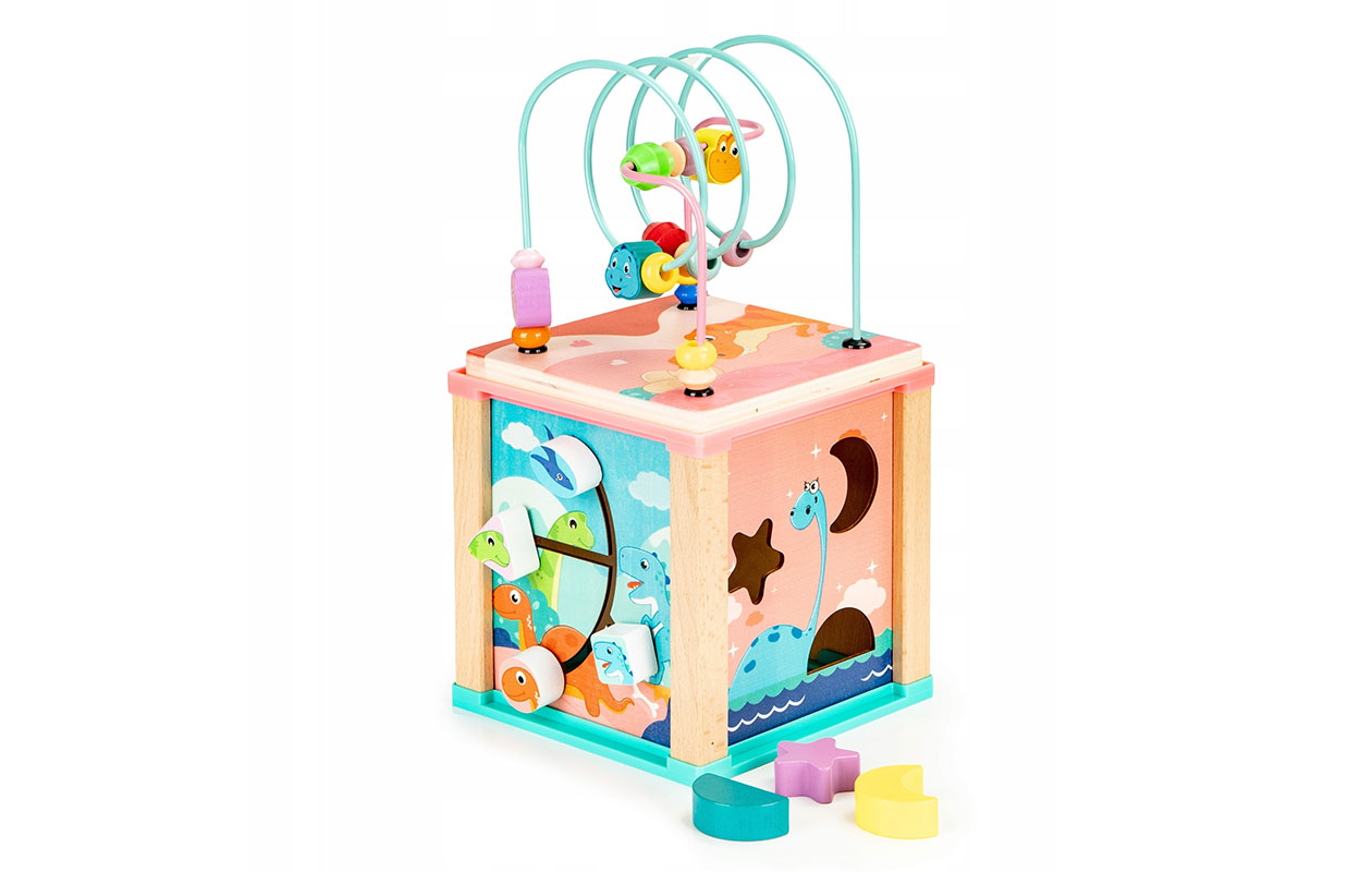 Houten Educatieve Kubus – Activiteitenspeelblok