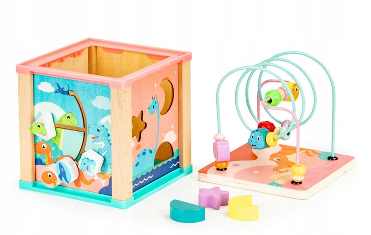 Houten Educatieve Kubus – Activiteitenspeelblok