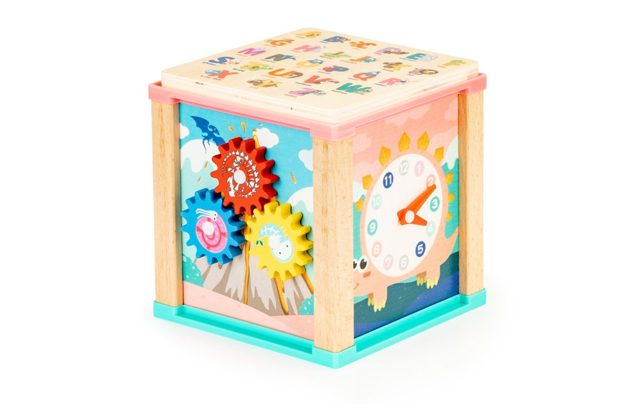 Houten Educatieve Kubus – Activiteitenspeelblok