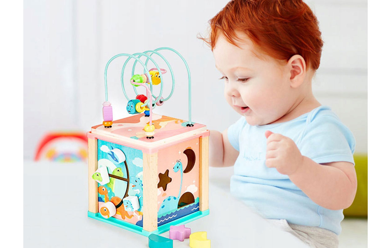 Houten Educatieve Kubus – Activiteitenspeelblok