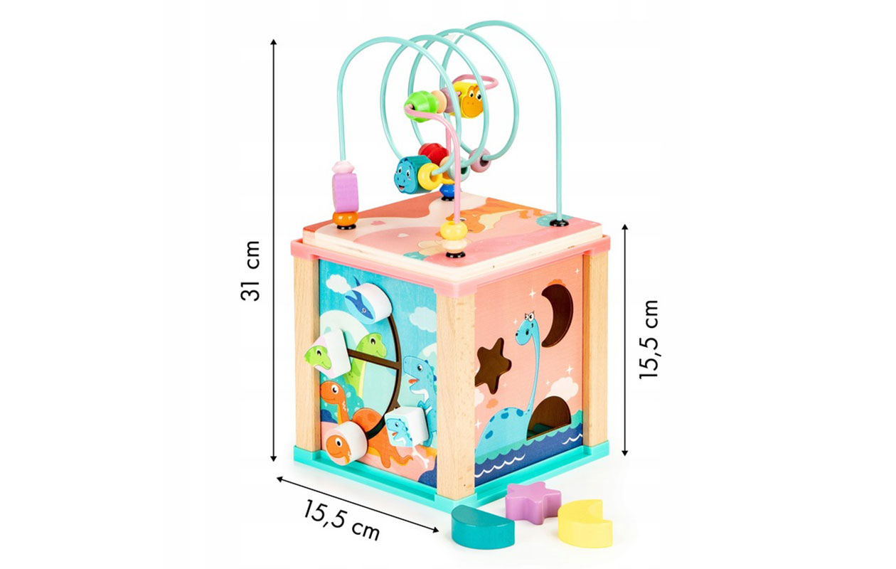 Houten Educatieve Kubus – Activiteitenspeelblok