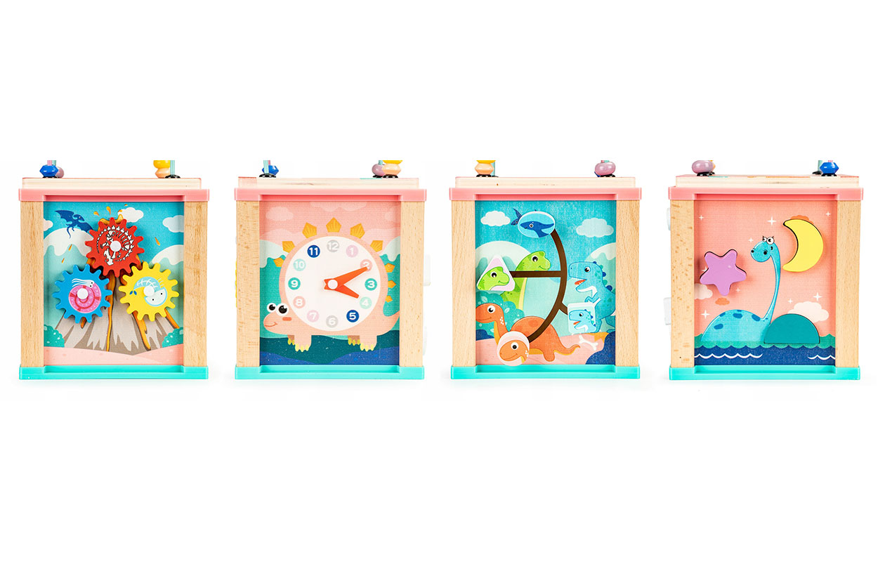 Houten Educatieve Kubus – Activiteitenspeelblok