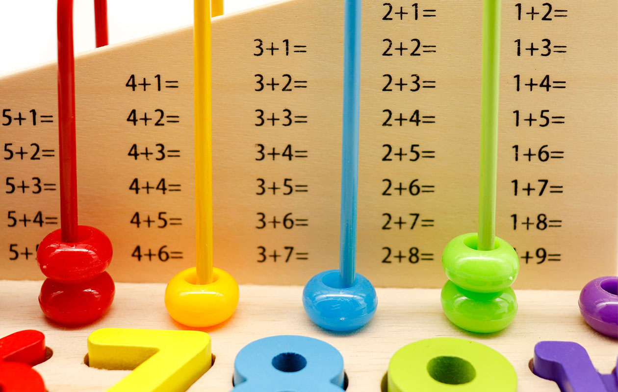 Houten Telraam met Cijfer- en Vormblokken