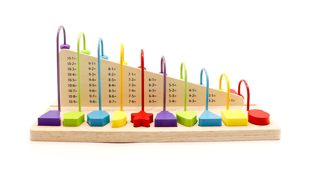 Houten Telraam met Cijfer- en Vormblokken