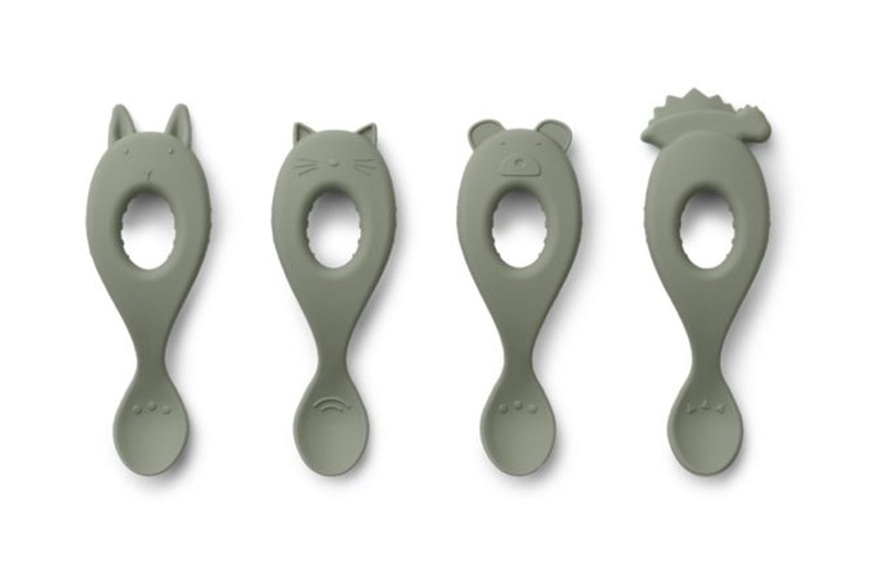 Liewood Liva Silicone Lepels – Groen 4-pack