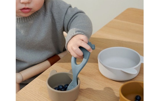 Liewood Liva Siliconen Lepel – Wave Blue (4 stuks)