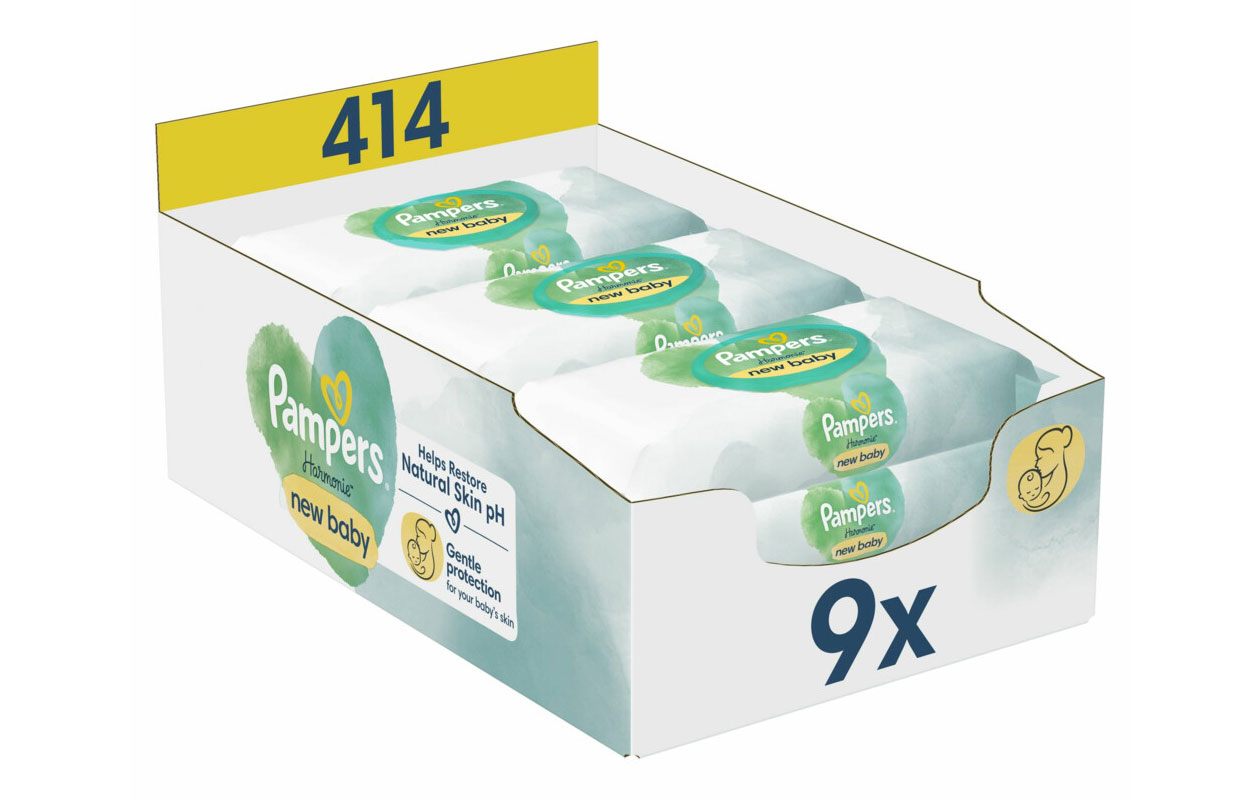 Pampers Harmonie Baby Wipes New Baby (9x 46 stuks)