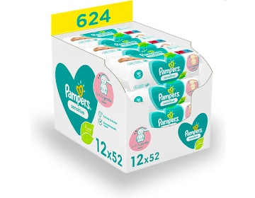 Pampers Sensitive Babydoekjes – (12× 52 stuks)