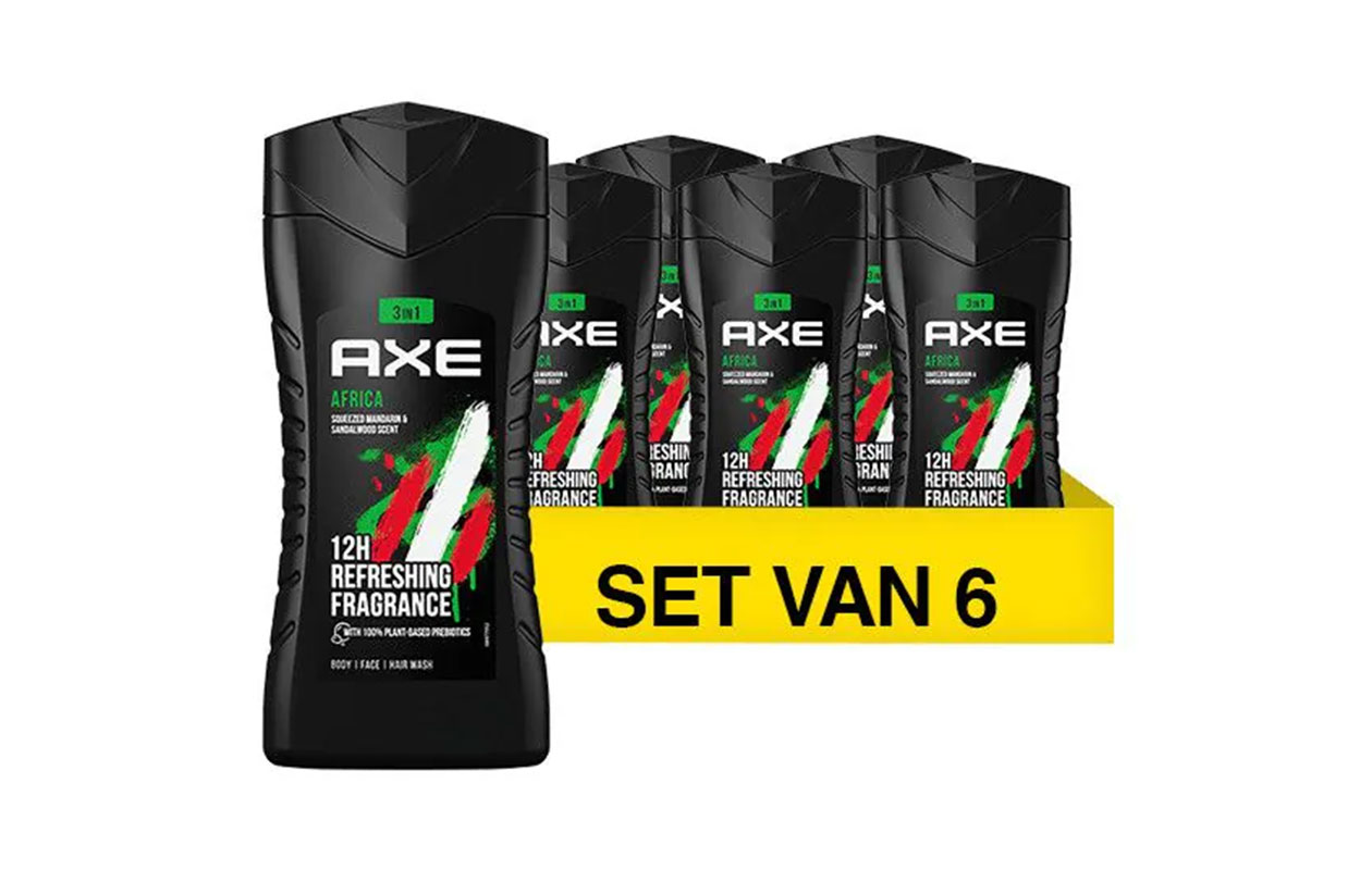 Axe Africa 3-in-1 Douchegel – 6× 250 ml