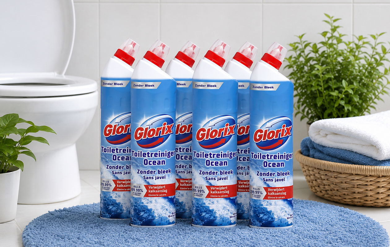 Glorix Toiletgel - Ocean Zonder Bleek 750 ml - 6 stuks