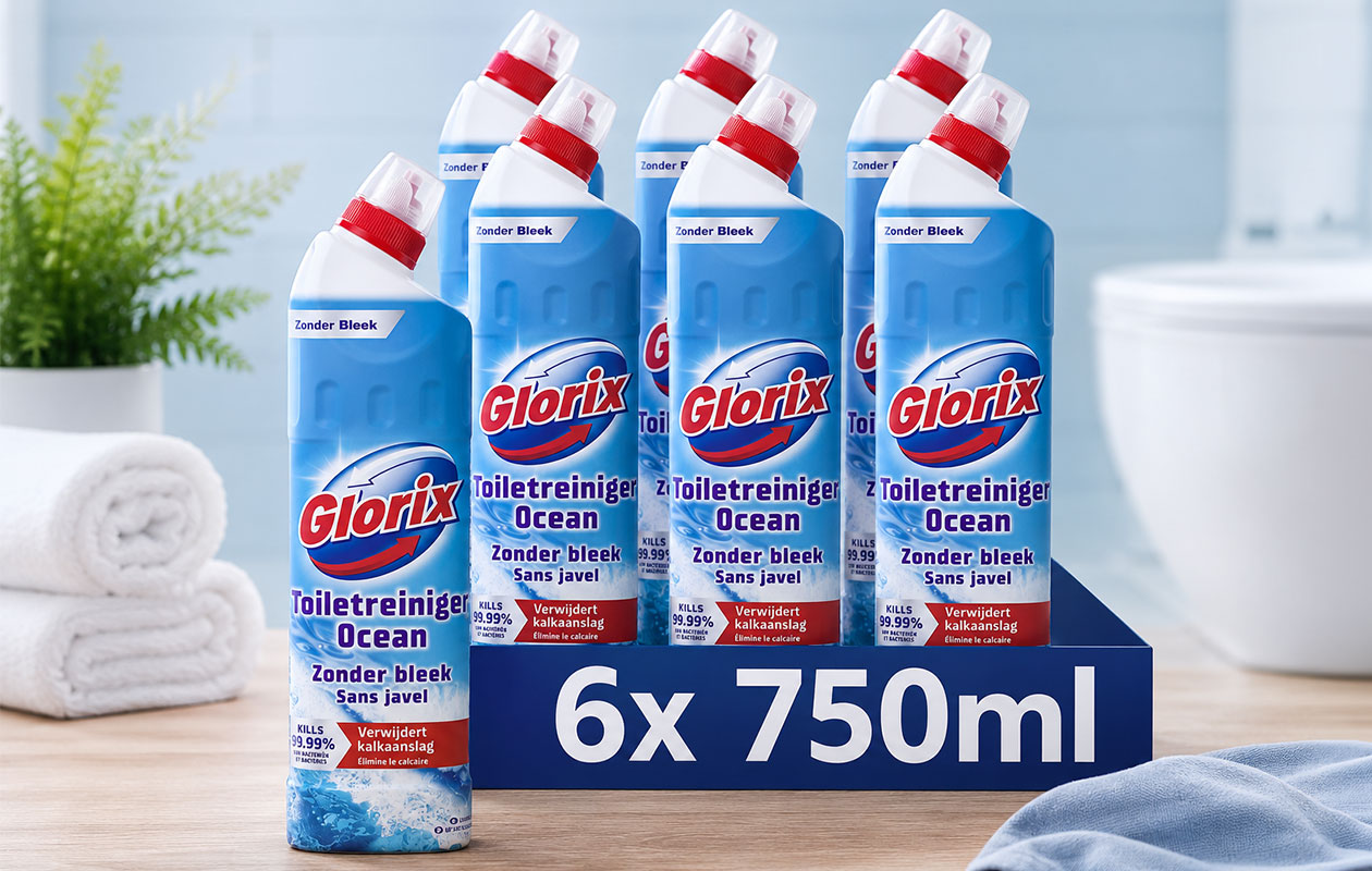 Glorix Toiletgel - Ocean Zonder Bleek 750 ml - 6 stuks