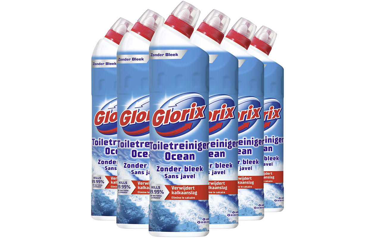 Glorix Toiletgel - Ocean Zonder Bleek 750 ml - 6 stuks