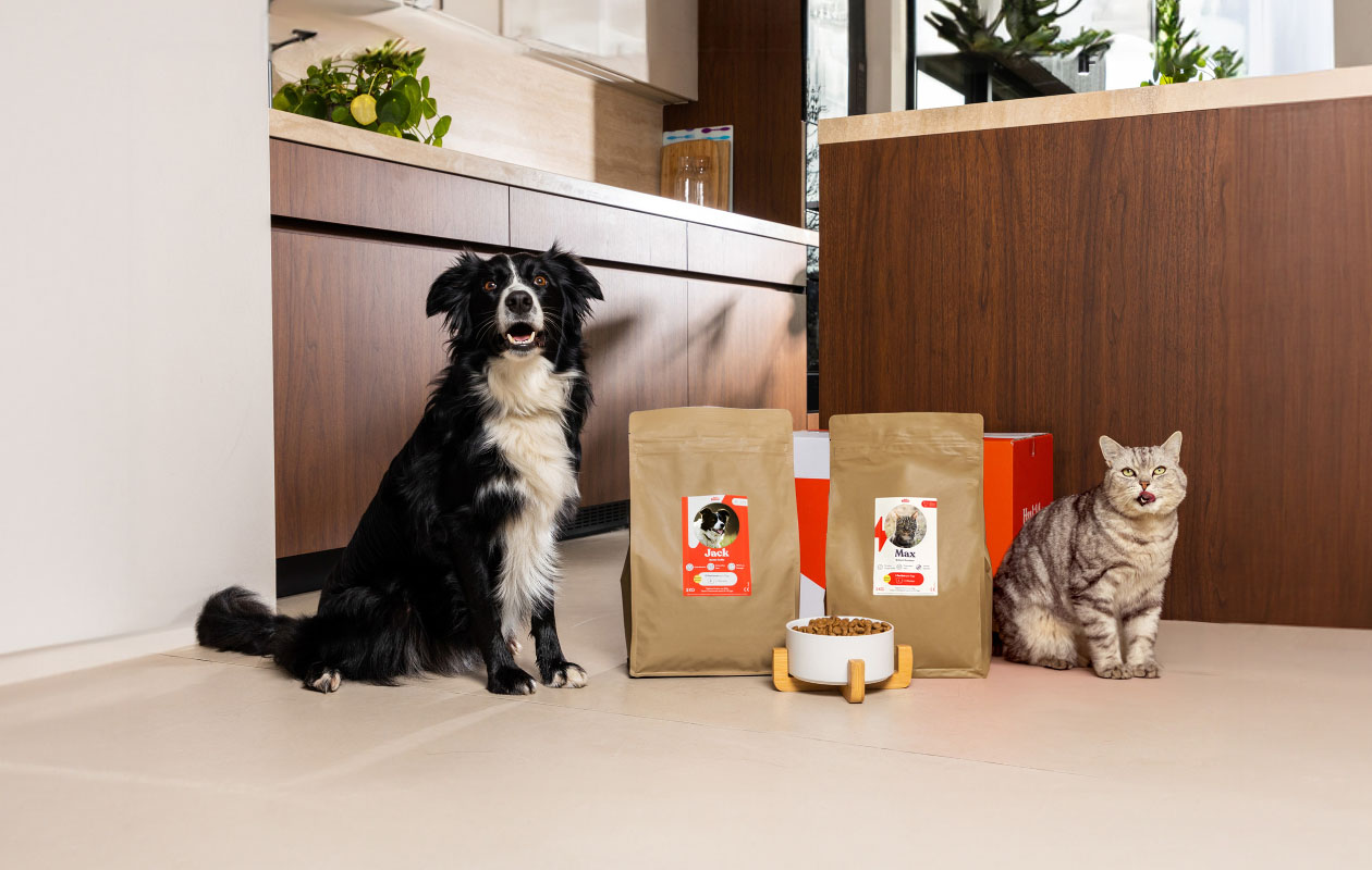 Op maat gemaakte honden- en kattenvoer van Just Russel