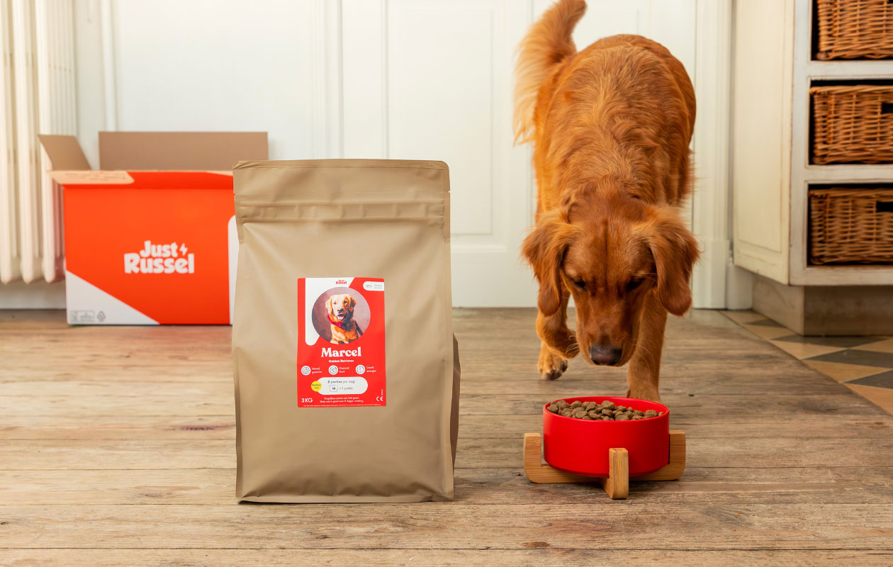 Op maat gemaakte honden- en kattenvoer van Just Russel