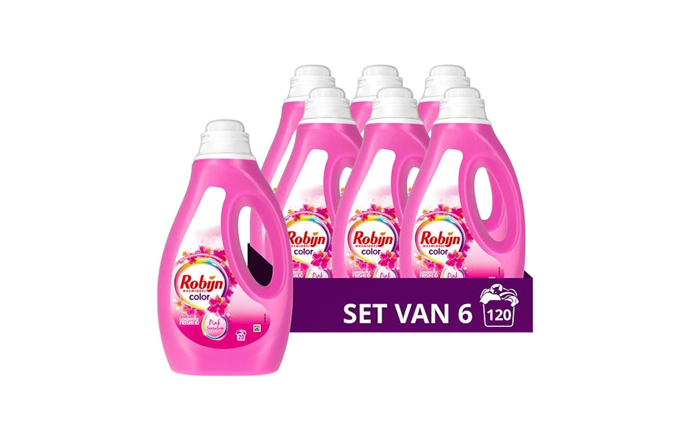 Robijn Pink Sensation Vloeibaar Wasmiddel – 6x1 L