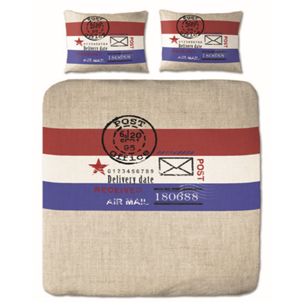 Dekbedovertrekset The Cotton Collection 200x200/220+2*60x70 cm Post