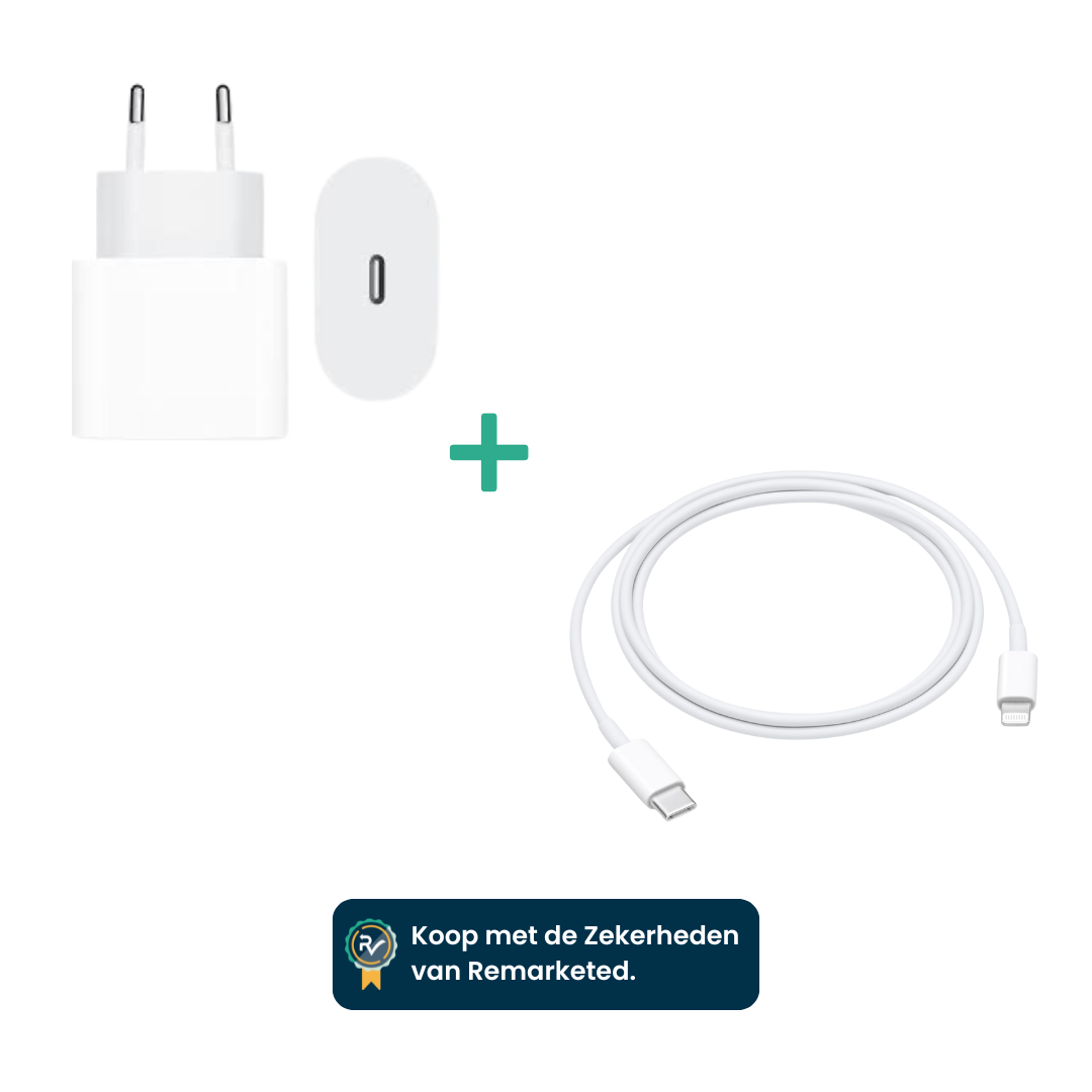 20W iPhone lader + Laadkabel USB C - Lightning