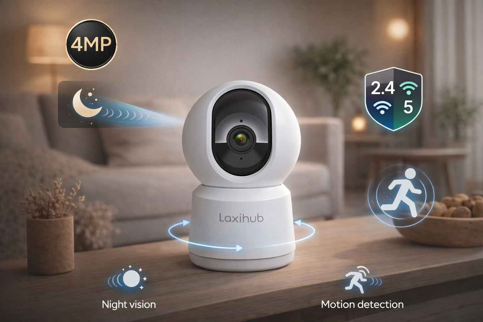 4MP Slimme Wifi bewakingscamera