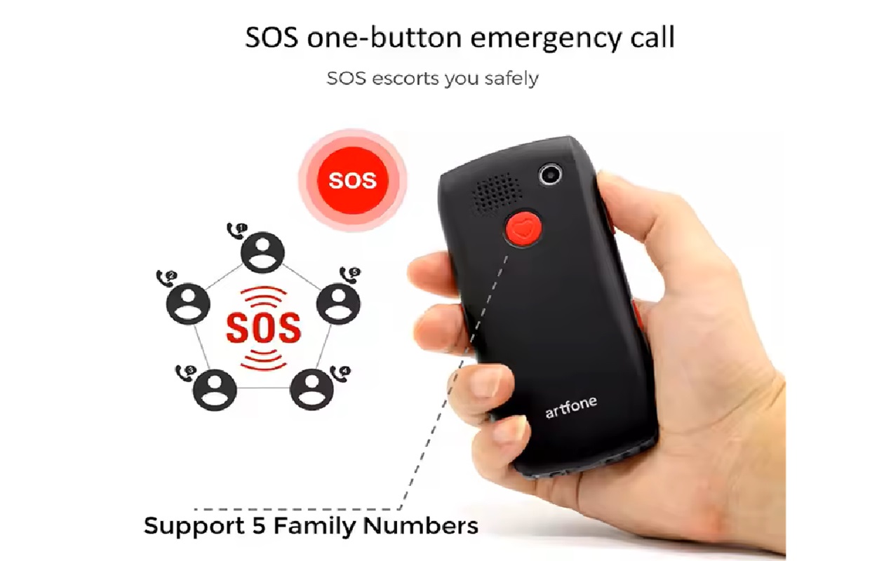 Artfone - Senioren Telefoon - SOS-functie - Valbescherming