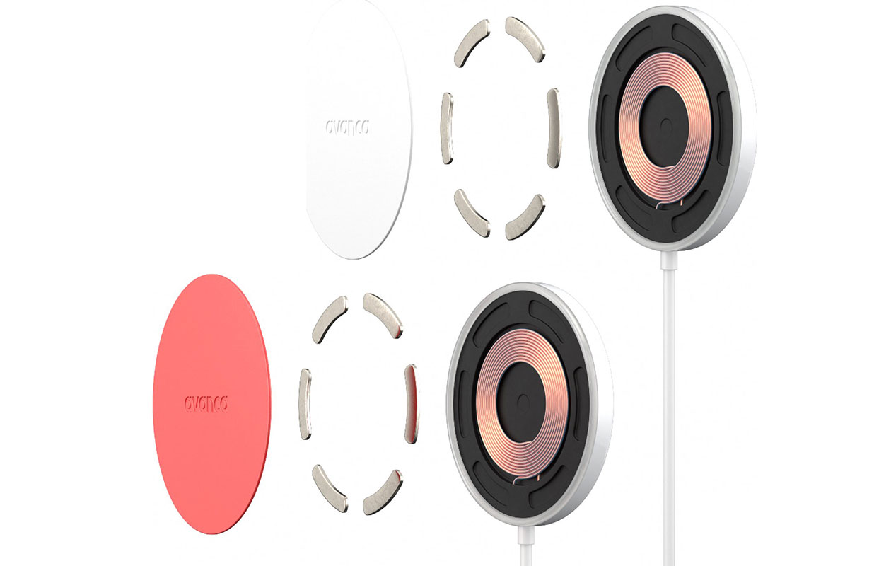 AVANCA draadloze magnetische oplader set (2-pack, wit & roze)