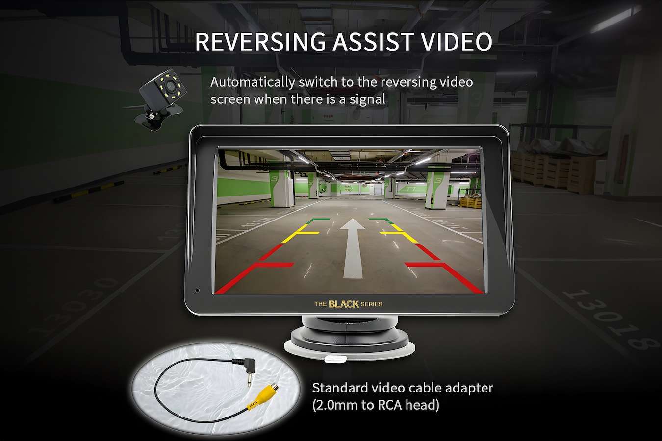 Black series - Autoscherm met touchscreen en achteruitkijk camera 