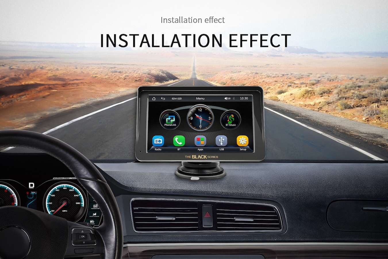 Black series - Autoscherm met touchscreen en achteruitkijk camera 
