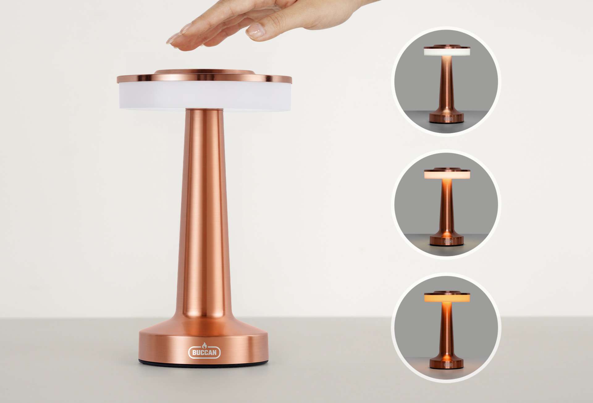 Buccan dumbbell tafellamp Nova rosegoud