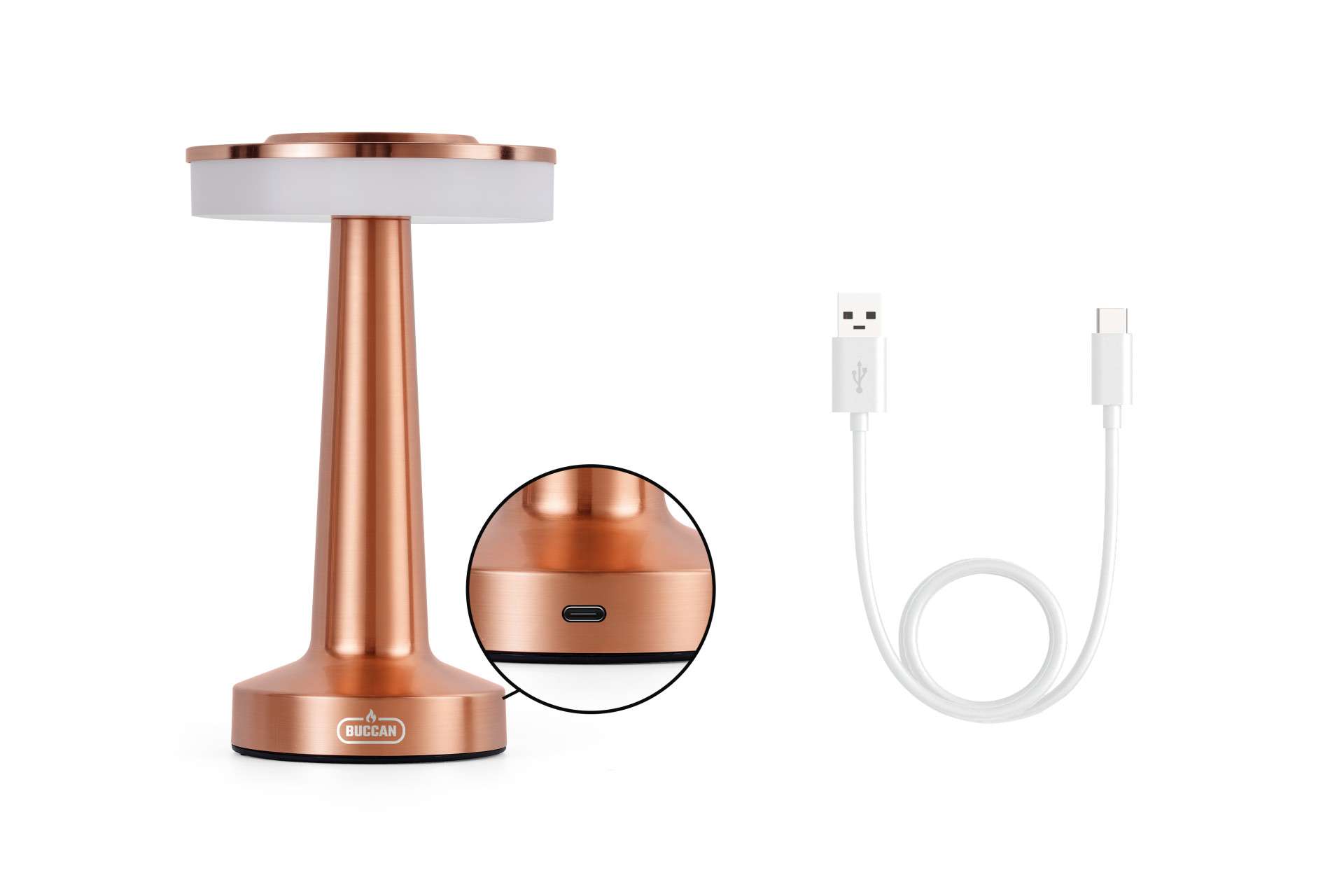 Buccan dumbbell tafellamp Nova rosegoud