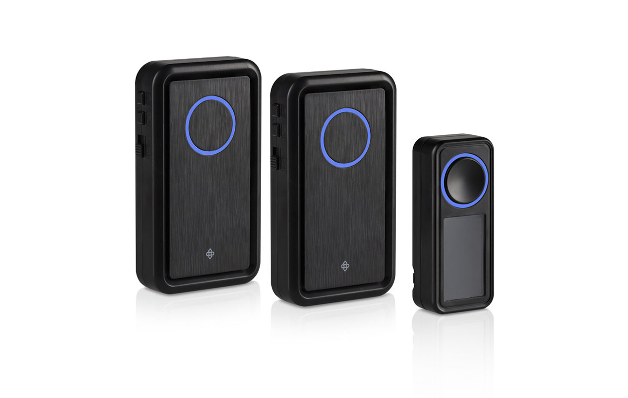 Draadloze Deurbel met 2 ontvangers - Zwart