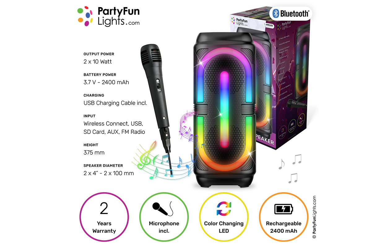 Draadloze karaoke set party speaker met microfoon
