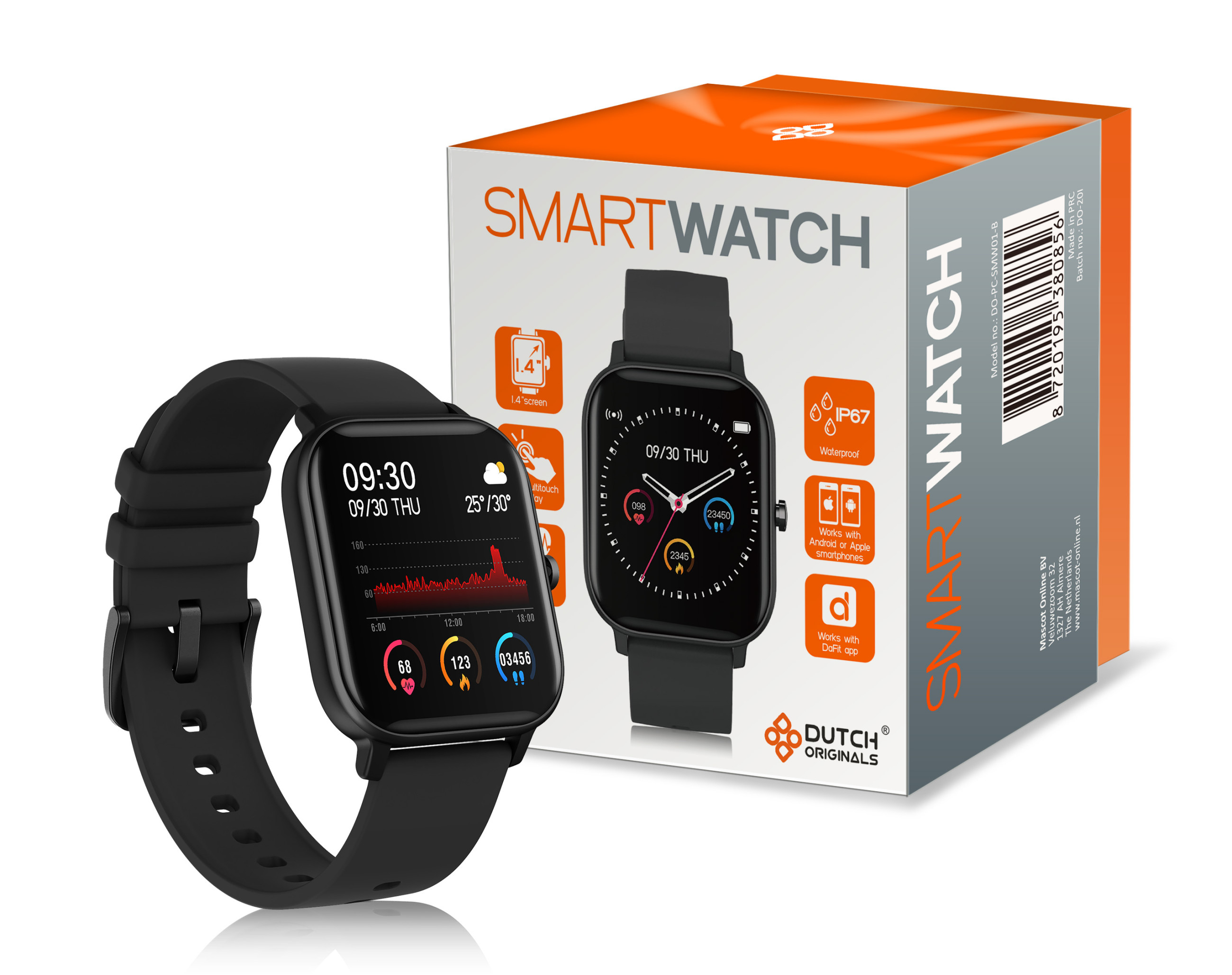 Dutch Original Smartwatch - zwart