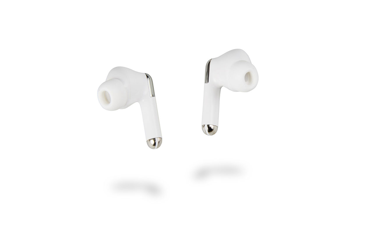 Dutch Originals Écouteurs intra-auriculaires TWS ANC/ENC - Blanc/Argent