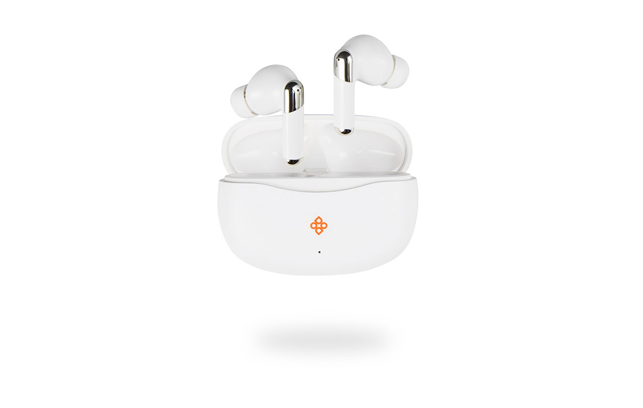 Dutch Originals Écouteurs intra-auriculaires TWS ANC/ENC - Blanc/Argent