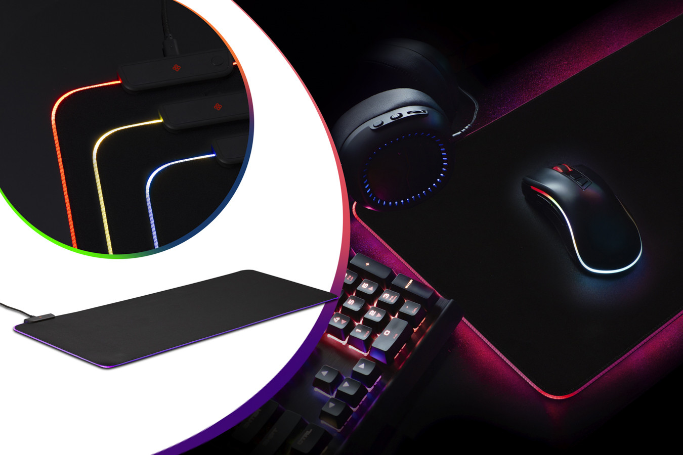 Tapis de souris gaming XXL Dutch Originals avec LED